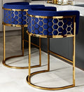 VERA BLUE GOLD BAR STOOL